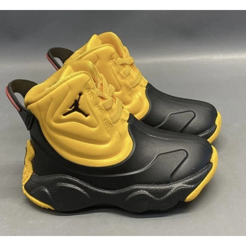 Nike Air Jordan Drip 23 (TD) Rain Boots CT5799-706‎ Yellow Black Toddler Size 5C